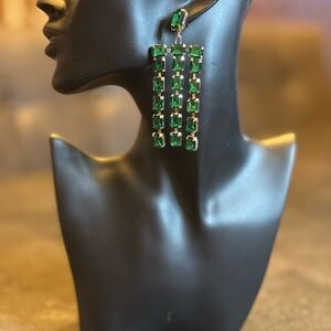 Elegant Green Drop Earrings